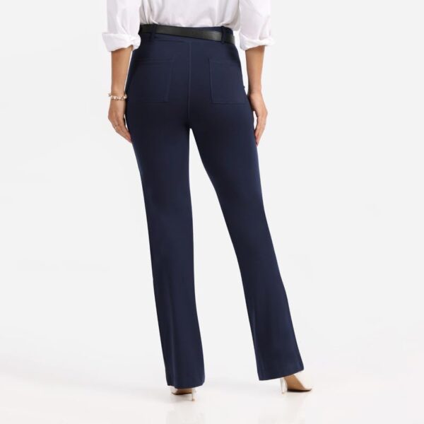 BlissClub AM:PM Air Flare Trousers Cotton for Women Above 5'5 ft Tall | Bootcut Trousers and Formal Pants for Women Office wear | Tailored fit - Image 3
