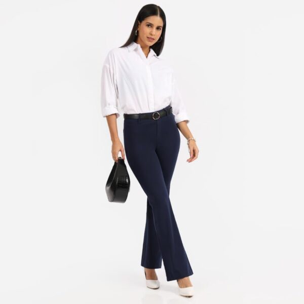 BlissClub AM:PM Air Flare Trousers Cotton for Women Above 5'5 ft Tall | Bootcut Trousers and Formal Pants for Women Office wear | Tailored fit - Image 6