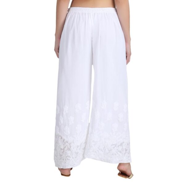Prinkle Women's Regular Fit Ankle Length Dress New Chikan Plazo White Free Size ||1 - Image 5
