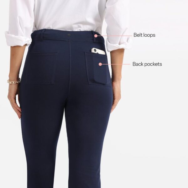 BlissClub AM:PM Air Flare Trousers Cotton for Women Above 5'5 ft Tall | Bootcut Trousers and Formal Pants for Women Office wear | Tailored fit - Image 4