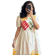 ROYALICA Women's Pure Cotton Maxi Midi Dress – Elegant Floral Printed Long Dress | Soft & Breathable Fabric | Casual