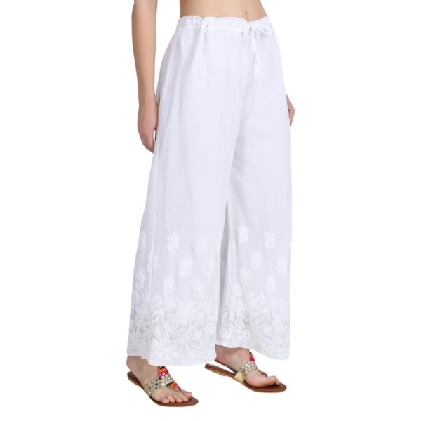 Prinkle Women's Regular Fit Ankle Length Dress New Chikan Plazo White Free Size ||1 - Image 6
