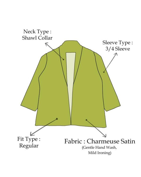FAB CURATE with tagline CURATE YOUR OWN FABRIC Women Polyester Stylish Petals&Posies Casual Blazer Jacket Black|Shawl Collar with Full Sleeves|Fashionable for Parties&Special Occasions. - Image 3