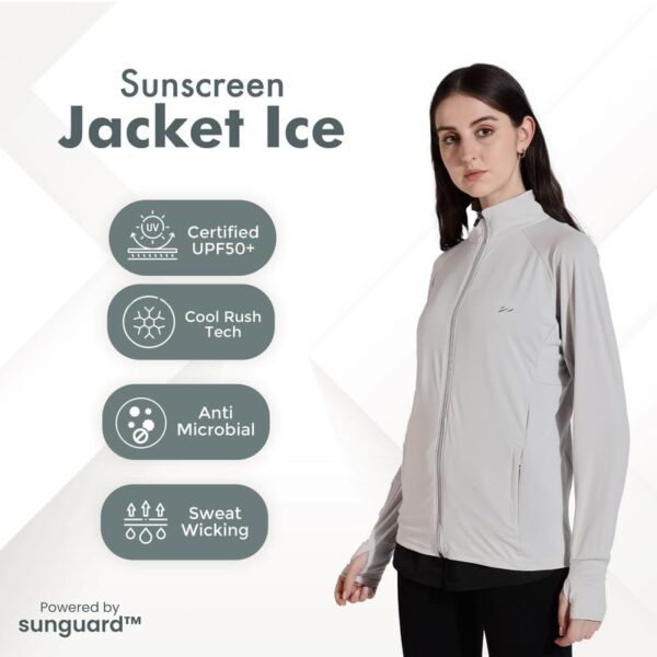 BLUE TYGA Womens Sunscreen Jacket ICE | UPF 50+ sun protection | Cool Rush Technology for instant cooling | Sweat-wicking, anti-microbial fabric | Blocks UVA/UVB rays | Lightweight, all-day freshness. - Image 4