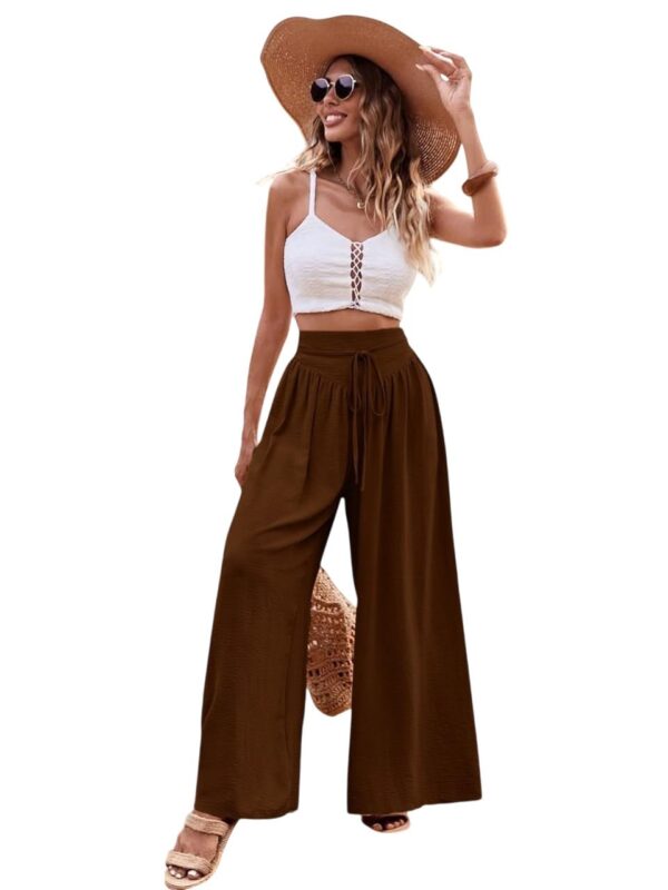 KOTTY Womens Solid Lightweight Duqqa Brown Pant