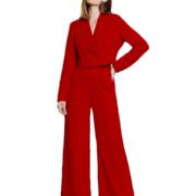 KOTTY Women's Solid Relaxed Fit Full Sleeve Co-ord Blazer and Trouser Set. Tomato red