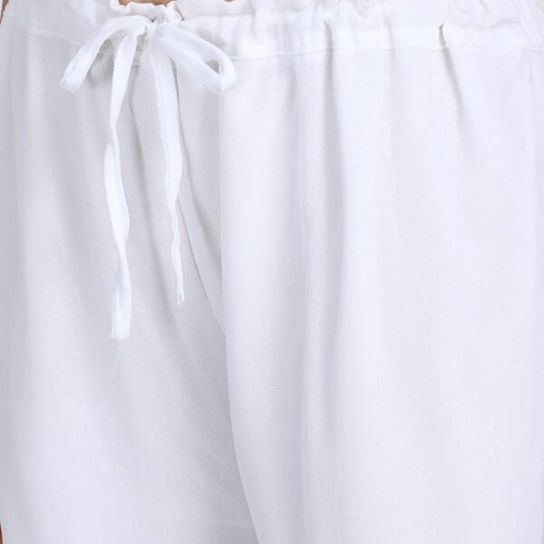 Prinkle Women's Regular Fit Ankle Length Dress New Chikan Plazo White Free Size ||1 - Image 3