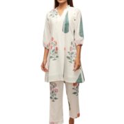 Leriya Fashion Women's Printed Co-Ord Set White