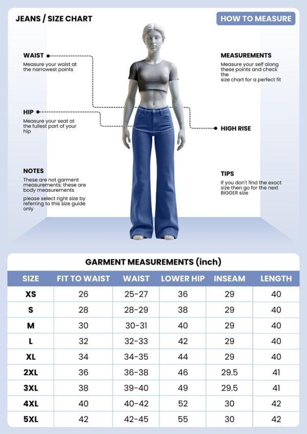 GRECIILOOKS Regular Fit Pant Baggy High Waist | Bell Bottom Jeans for Women - Image 3