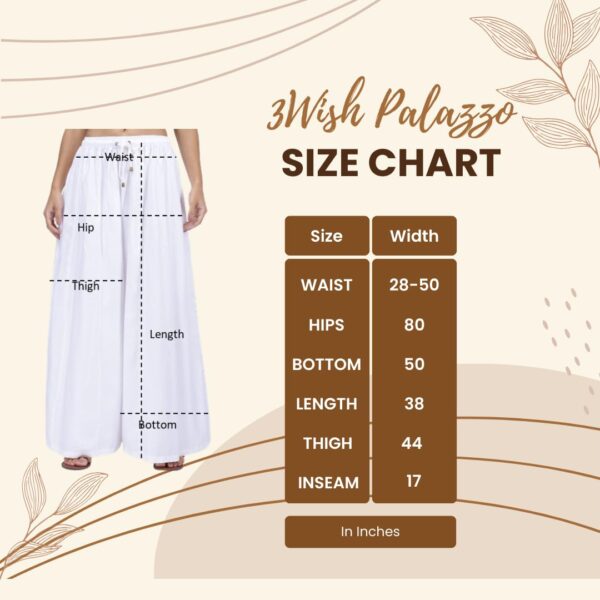 3wish Women Mid Rise Rayon Flared Palazzo Pants - Image 2