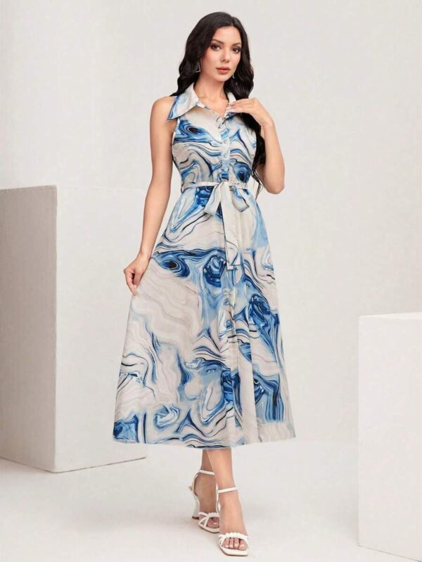 Bollyclues Women's Multicolor Cotton Sleeveless Maxi Dresses |Long Dress for Women| One Piece Western Dress for Women - Image 2