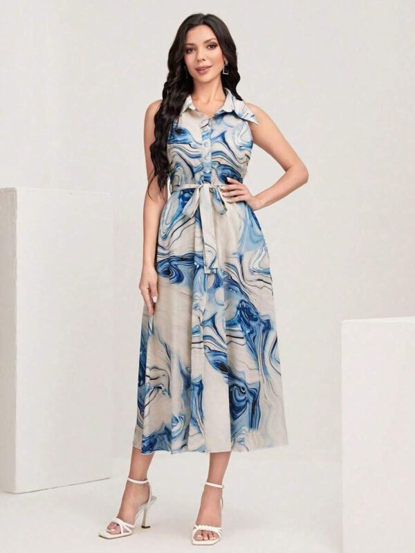 Bollyclues Women's Multicolor Cotton Sleeveless Maxi Dresses |Long Dress for Women| One Piece Western Dress for Women - Image 4