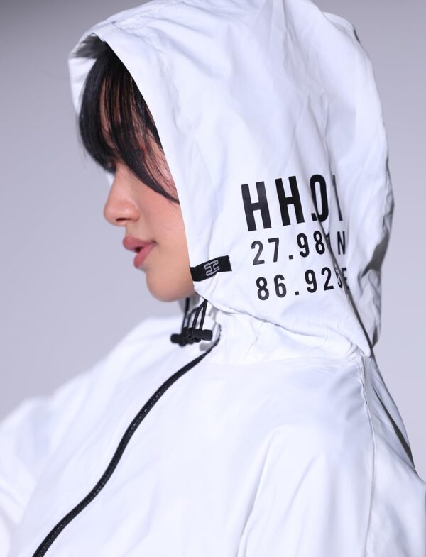 Hubberholme Women White Windcheater Oversized Hooded Jackets HHWJKW23003_WH_M - Image 2