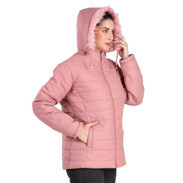 Karori Full Sleeve Solid Women Puffer Standard Length Jacket - Image 3
