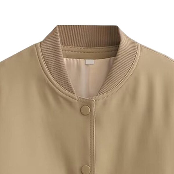 bnf Women's Jacket Spring for Women Ladies Cropped Two Large Pockets Casual Coat M Khaki | Clothing Shoes & Accessories | Womens Clothing | Coats & Jackets - Image 5