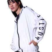 Hubberholme Women White Windcheater Oversized Hooded Jackets HHWJKW23003_WH_M