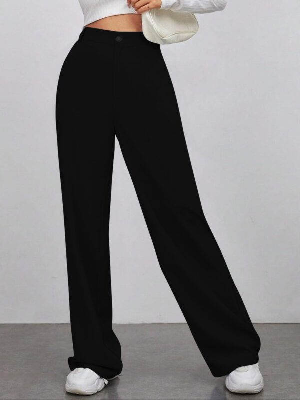Toochki Trousers for Women | Women's High-Waist Pant | Korean Style Trouser | Black | Bottom - Image 6