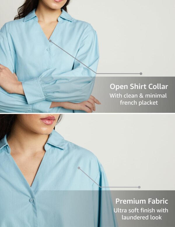Symbol Premium Women's Oversized Smart Casual Cotton Shirt - Image 4