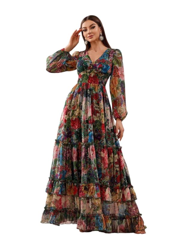 LITZO Women's Georgette A-Line Maxi Dress - Image 3