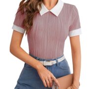 Leriya Fashion Regular Fit Tops for Jeans for Women | Korean Trendy Casual Top | Stylish Collared T-Shirt for Women | Oversized T-Shirt for Woman