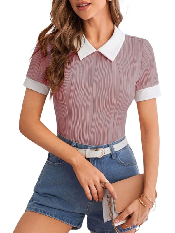 Leriya Fashion Regular Fit Tops for Jeans for Women | Korean Trendy Casual Top | Stylish Collared T-Shirt for Women | Oversized T-Shirt for Woman