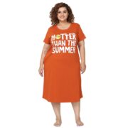 9shines Label Stylish Plus Size Hosiery Cotton Short Nighty for Women | Knee Length Night Dress with Pocket | Graphic Print Nightwear for Daily and Lounge Wear