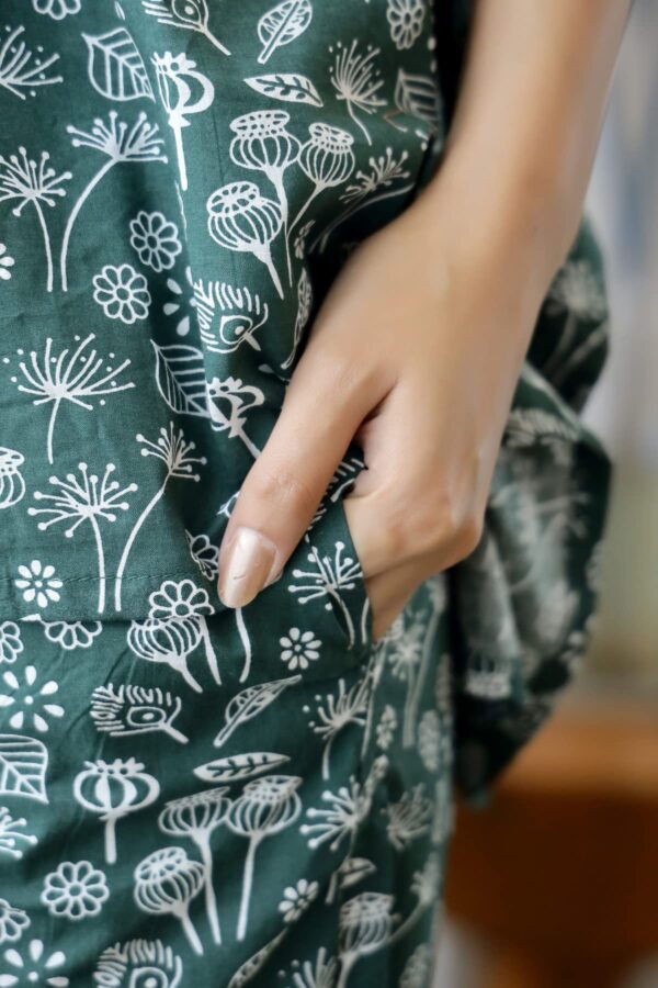SAY Women's Cotton Ankle-Length Nightwear Sets OSKFP-12_S_Olive - Image 3