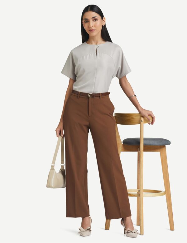 Symbol Premium Women's Relaxed Mid Rise Business Casual Pants - Image 5