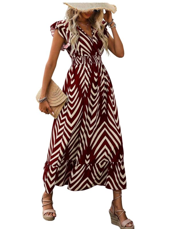 Shasmi Women's Rayon Maxi Ruffled Hem and Belted Waist