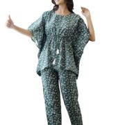 SAY Women's Cotton Ankle-Length Nightwear Sets OSKFP-12_S_Olive