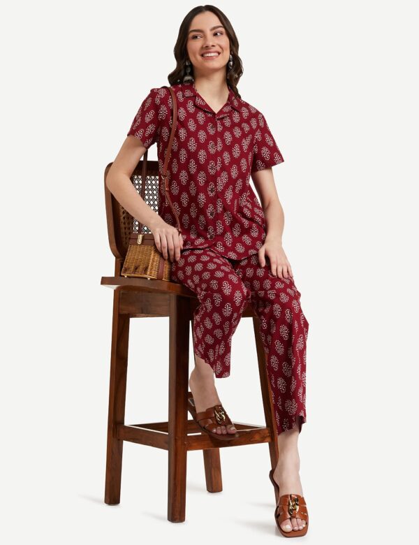 Myx Women's Cotton Shirt and Pajama Night Suit Set - Image 9