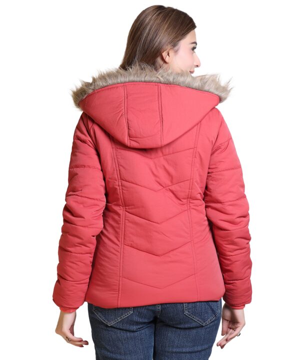 TROO BLUE Women’s Winter Jacket with Hood | Warm Quilted Puffer Coat | Stylish Casual Outerwear with Fur Lined Hood | Comfortable & Lightweight | Jacket For Women - Image 5