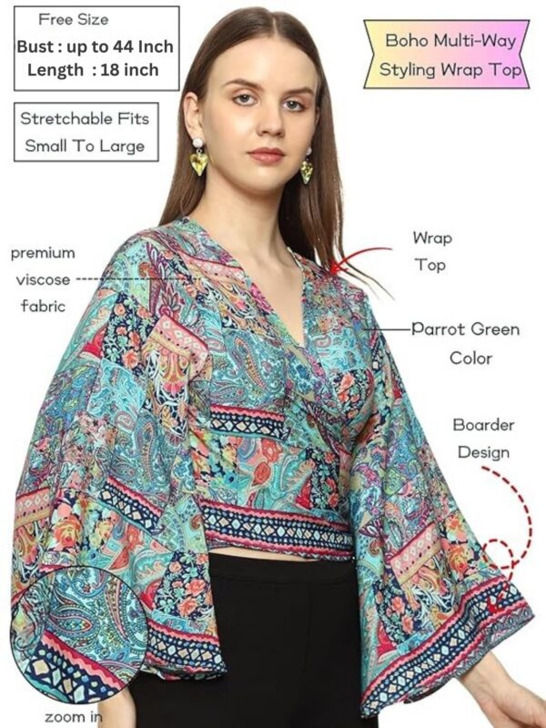 KE Kanha Exports top for Women Stylish Western | wrap Tops for Woman | Perfect on Jeans Tops for Woman | Summer top | Beach Outfits Dress for Women Stylish - Image 5