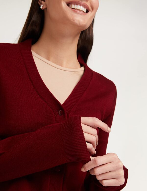 Symbol Women's Acrylic Quilted Jacket Cardigan Sweater - Image 6