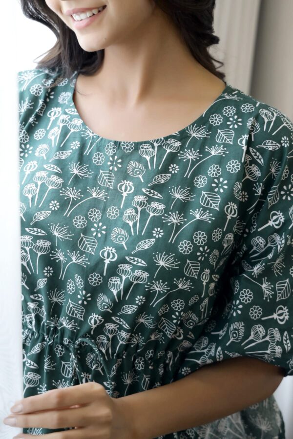 SAY Women's Cotton Ankle-Length Nightwear Sets OSKFP-12_S_Olive - Image 4