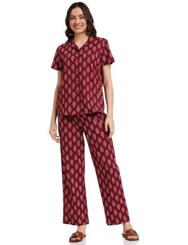 Myx Women's Cotton Shirt and Pajama Night Suit Set