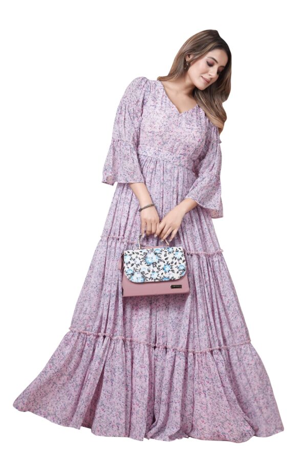ODD BY chansi TRENDZ Women's Georgette Fit and Flare Maxi Dress