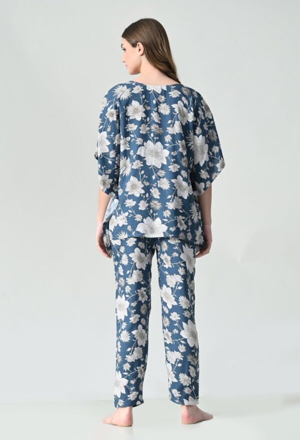 Ichaa Women's Rayon Printed Night Wear Kaftan Top and Trouser Night Suit Set - Image 6