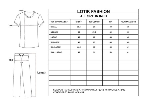 LOTIK Women's Cotton Aqua Blue Striped Print Top & Payjama Night Pajama Set, Medium - Image 2