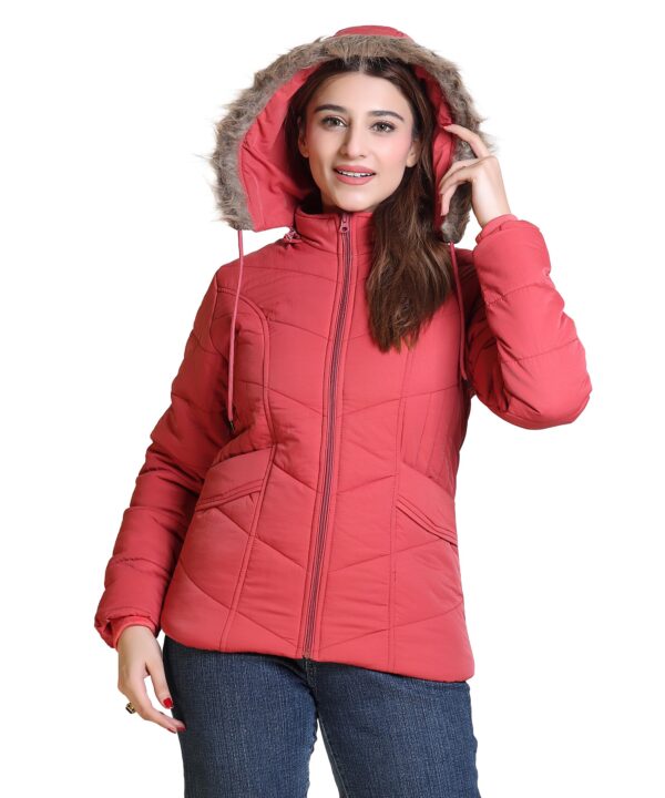 TROO BLUE Women’s Winter Jacket with Hood | Warm Quilted Puffer Coat | Stylish Casual Outerwear with Fur Lined Hood | Comfortable & Lightweight | Jacket For Women