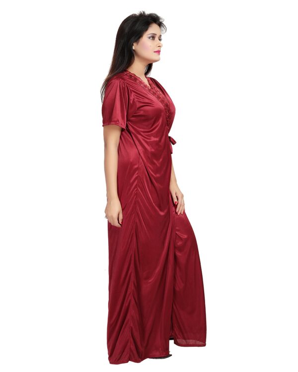 Noty Women's Satin Solid Nightwear Pajama Set Pack Of 4 - Image 3