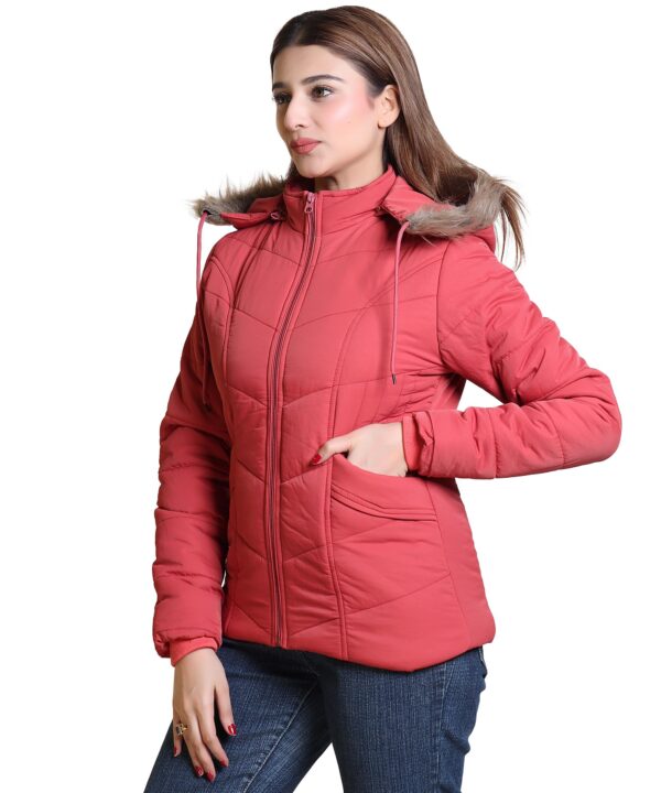 TROO BLUE Women’s Winter Jacket with Hood | Warm Quilted Puffer Coat | Stylish Casual Outerwear with Fur Lined Hood | Comfortable & Lightweight | Jacket For Women - Image 7