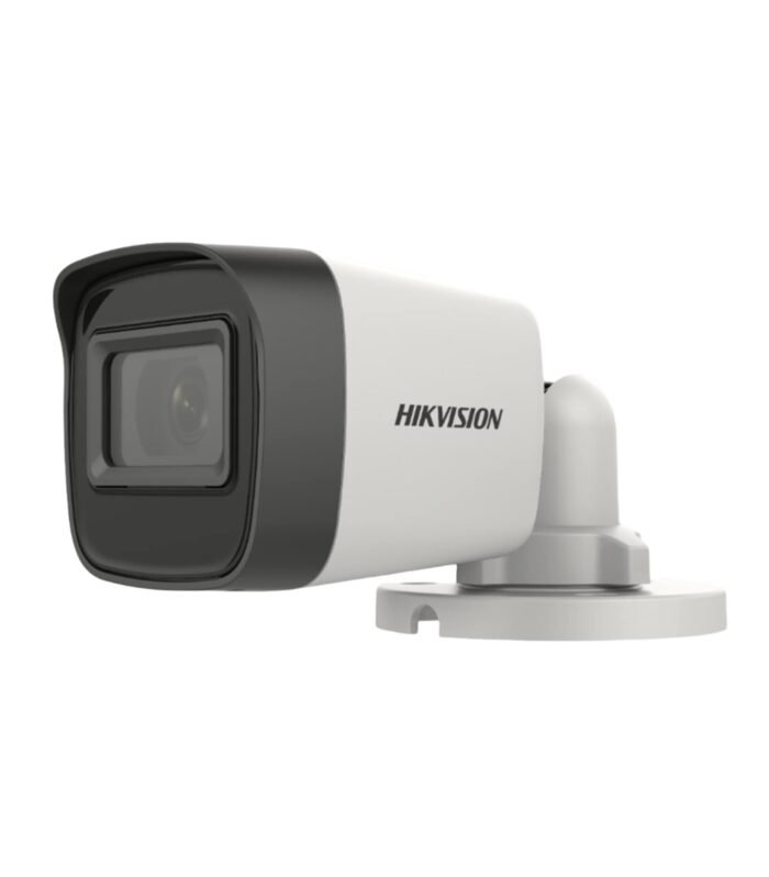 HIKVISION 5 MP Outdoor Bullet CCTV Ethernet Camera with inbuilt Audio Mic IP67 DS-2CE16H0T-ITPFS + BNC/DC, 1080p White