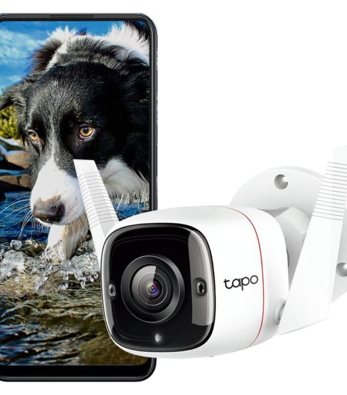 Tapo 3MP 1296p High Definition Outdoor CCTV Security Wi-Fi Smart Camera | Alexa Enabled | Weatherproof | Night Vision | 2-Way Audio | SD Storage (C310) White