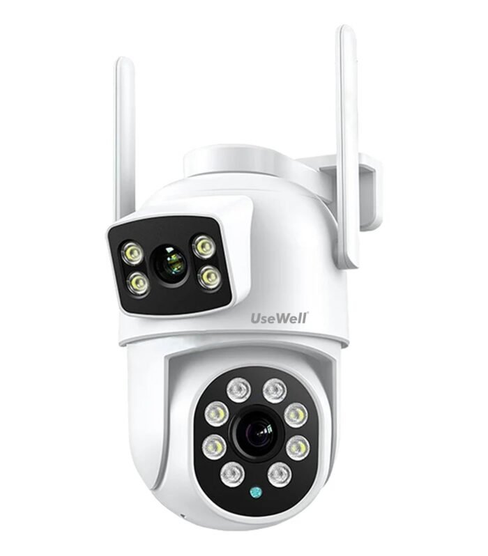 USEWELL 3MP Dual Lens 3MP HD Outdoor WiFi Security Camera | 270° Pan & 90° Tilt View | Full-Color Night Vision | Humanoid Motion Tracking | 2-Way Talk | IP66 Waterproof CCTV Camera