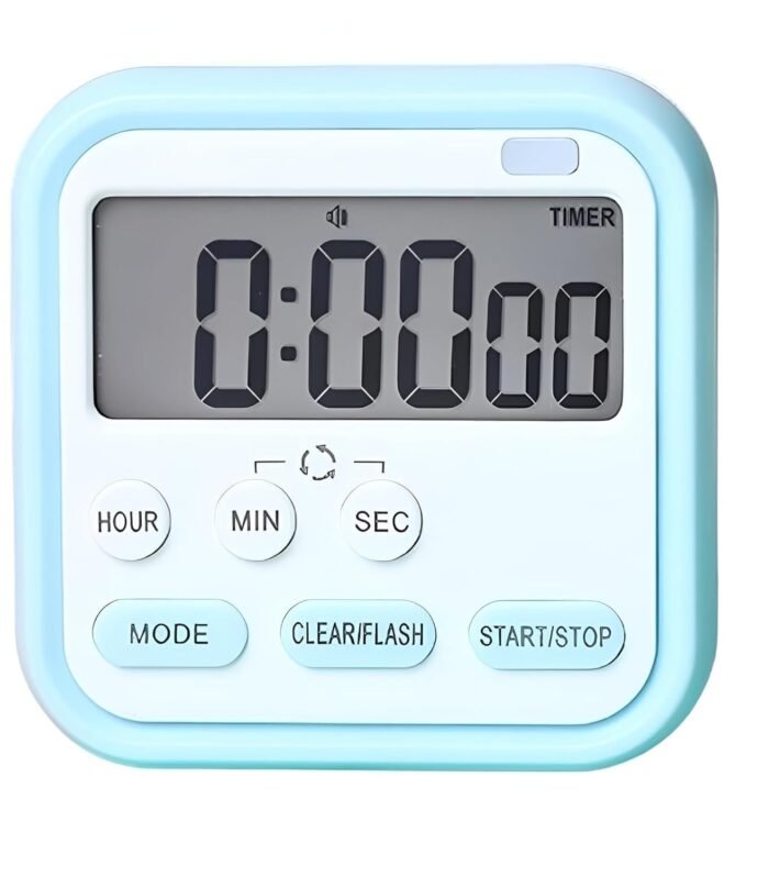 QUAHOG Digital Sport Stopwatch & Countdown Timer — Multi-Function 1/100s Lap Split, Retractable Clip, Loud Alarm Timer Clock for Study & Fitness (Multicolour)