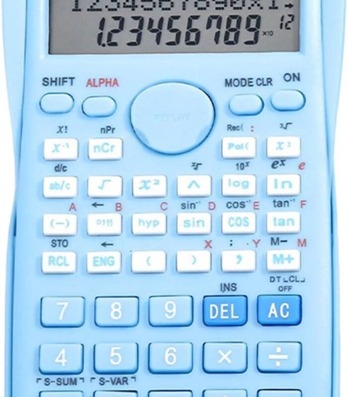 Worison RZ-82MS pro Scientific Calculators with 240 Multi-Functional Calculator 2 Lines LCD Display Ideal for Teachers College Students School Office Portable to Carry (Blue)