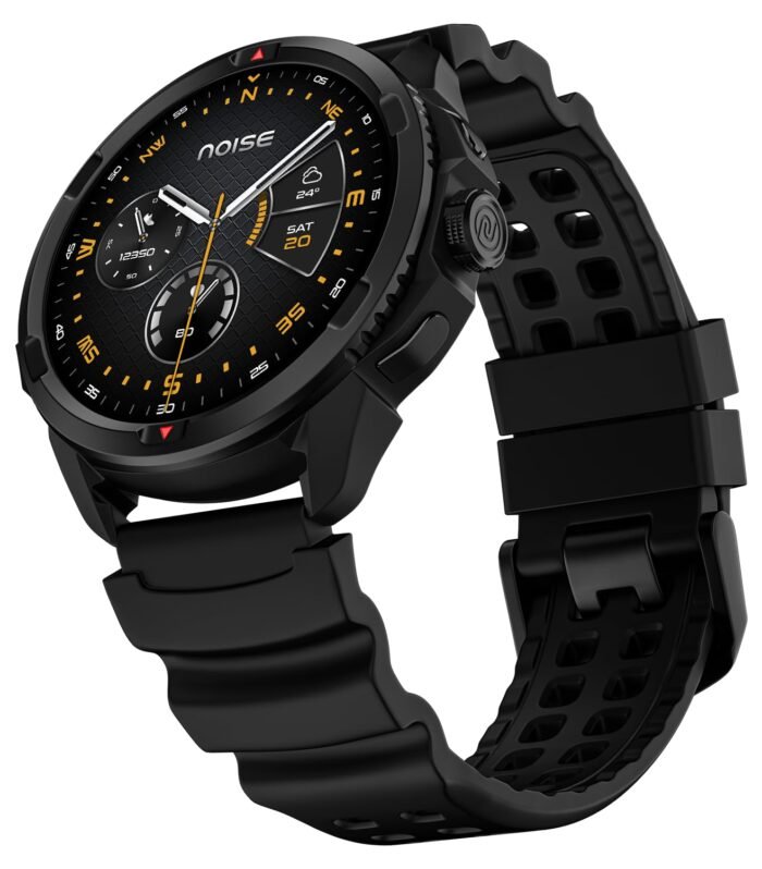 Noise Endeavour Pro Outdoor Rugged Military Smart Watch, Titanium Alloy Bezel, Dual-Band GPS, 164ft Water Resistance, 28 Days Battery on Standby, AI Companion, for iOS & Android (Carbon Black)
