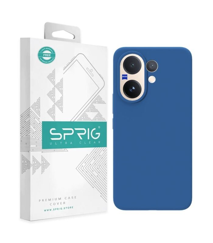 SPRIG Compatible with Vivo V60 Premium SilkTone Back Cover Drop Tested Shock Proof Mobile Case for Men, Women, Boys and Girls with Camera Protection (Navy Blue)