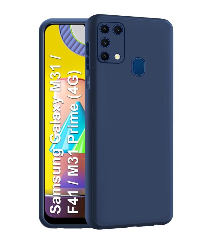 CEDO Back Cover for Samsung Galaxy M31 / F41 / M31 Prime | Camera Bump Protection & Inner Velvet Fabric Lining | Ultra Slim Matte Soft Rubberised Case Cover (Blue)
